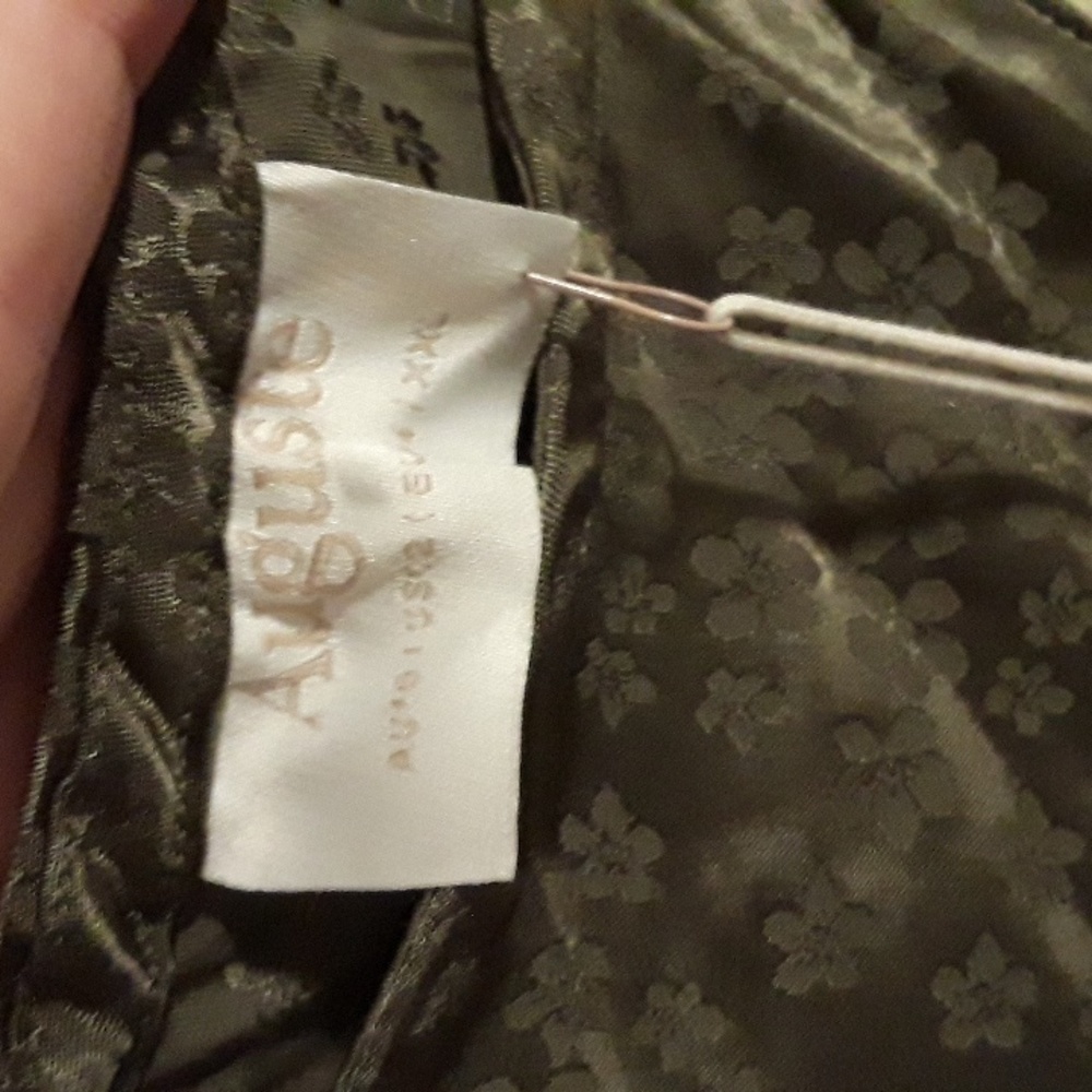 AUGUSTE the Label Cyd Midi Slip Dress floral Khaki Olive XXL tie back BNWT Satin - Picture 15 of 16